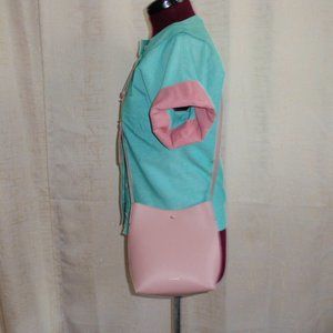 Samara Pink Peony Vegan Leather Medium Shoulder Crossbody Bucket Bag